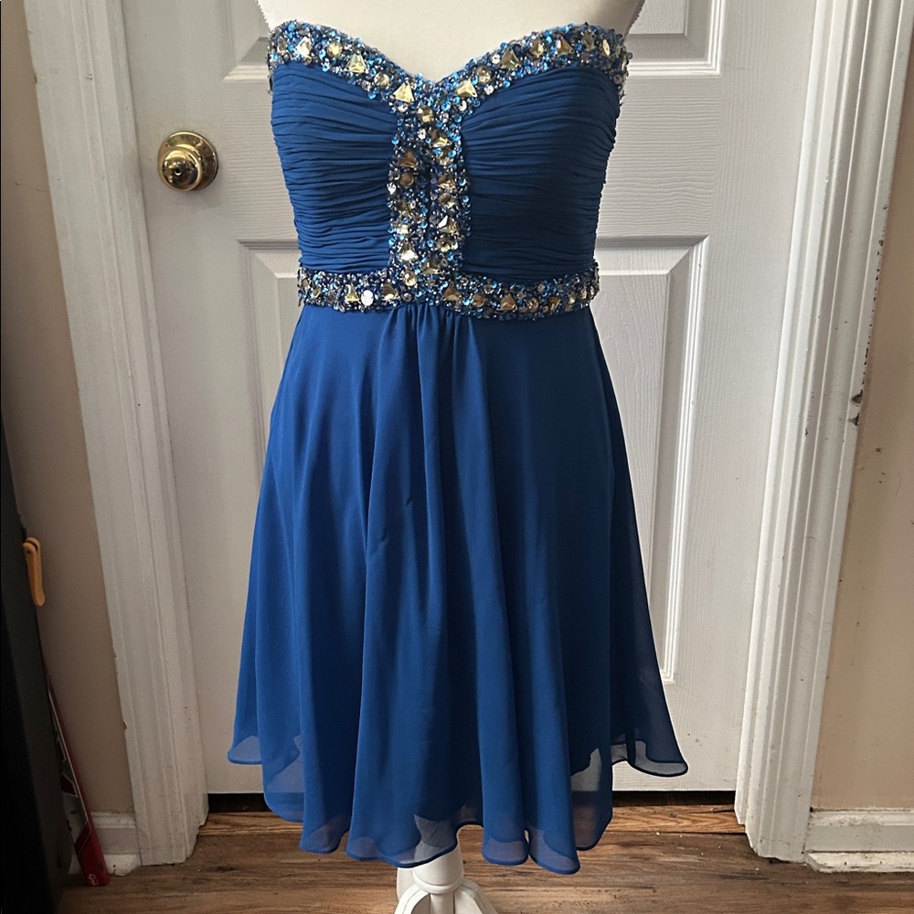 Faviana Royal Blue Dress with Sequins